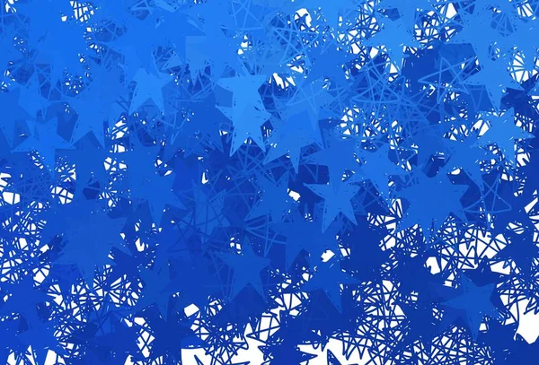 Hellblaue Vektorschablone Mit Himmelssternen Leuchtend Farbige Illustration Mit Sternen Intelligentes — Stockvektor