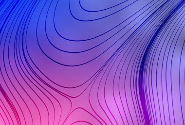 Açık Mor, eğri çizgili pembe vektör arkaplanı. Renkli çizgileri ve şekilleri olan bir örnek. Web siteniz için soyut tasarım.