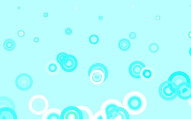 Noktalı açık yeşil vektör arkaplanı. Doğa tarzında bulanık halkaları olan güzel renkli çizimler. İş ilanınız için tasarım.