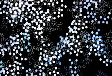 Koyu pembe, mavi vektör arka planı ve yapay zeka formları. Parlak renkli bir illüstrasyon ve yapay zekanın gerçek yapısı. Bilim için desen, geleceksel tasarımlar..