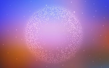 Açık mavi, astronomik yıldızlı sarı vektör arkaplan. Renkli kozmik yıldızlı soyut çizimler. Reklamınız, posteriniz, afişiniz için en iyi tasarım.