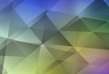 Açık Çokrenkli vektör çokgen şablonu. Çokgen biçiminde, gradyan ile renkli çizimler. Arkaplanlarınız için desenli desen.