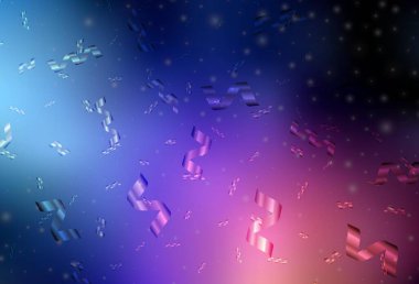 Koyu mavi, kırmızı vektör arka planı Xmas tarzında. Noel sembolleri ve tabelaları ile renkli çizimler. Okul ve dil bilgisi siteleri için desen.