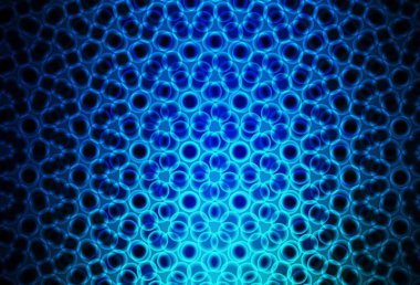 Daireli koyu mavi vektör şablonu. Doğa tarzında bulanık halkaları olan güzel renkli çizimler. Poster ve web siteleri için tasarım.