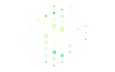 Lekeli açık yeşil vektör arka planı. Soyut arka planda bulanık kabarcıklar ve renkli gradyan. Güzel web siteleri için desen.