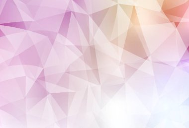 Açık pembe, sarı vektör düşük poli düzeni. Çokgen şekilli bir örnek. İş tasarımınız için yepyeni bir tarz.