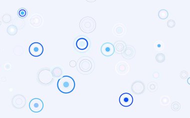 Açık Pembe, daireli mavi vektör şablonu. Renkli su damlaları olan modern soyut çizimler. İş ilanınız için tasarım.