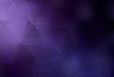 Koyu mor vektör üçgen mozaik arka plan. Zarif üçgenleri olan soyut çizimler. Broşürünüz için yepyeni bir tasarım..