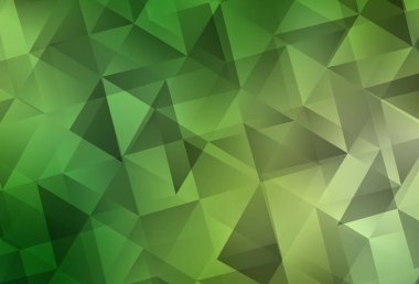Açık yeşil, sarı vektör üçgen arkaplan. Origami tarzında gradyan ile geometrik çizim. İşiniz için en iyi üçgen tasarım.