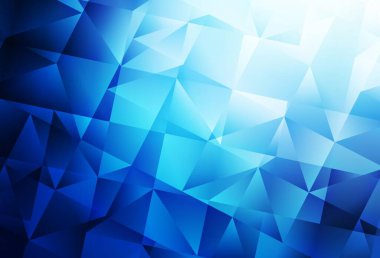 Koyu mavi vektör eğimli üçgen dokusu. Çokgen soyut çizim ve gradyan. Cep telefonunun arka planının şablonu.