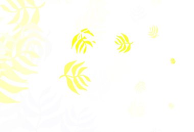 Açık sarı vektör karalama arkaplanı yapraklarla. Bulanık arkaplanda, gradyanı olan yapraklar. Markan için şık bir model..