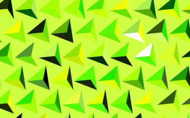 Koyu yeşil, üçgenli sarı vektör arkaplan. Renkli üçgenlerin olduğu bir resim. Duvar kağıtları için zarif tasarım.