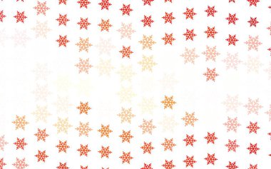 Açık kırmızı vektör arka planı, güzel kar taneleri, yıldızlar. Kar taneleriyle modern geometrik soyut çizim. Yeni yıl posterleri, afişler için tasarım.