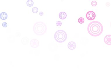 Açık pembe, daireli sarı vektör şablonu. Bulanık dekoratif tasarım baloncuklu soyut tarzda. Güzel web siteleri için desen.
