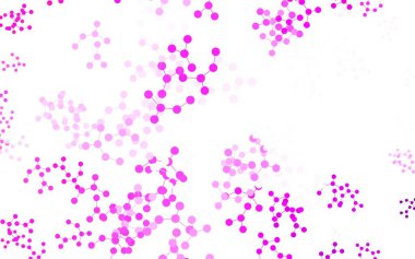 Yapay zeka kavramına sahip açık pembe vektör dokusu. Yapay zekanın bağlantı ve noktalarıyla soyut illüstrasyon. Zeka ve yenilik reklamları için şablon.