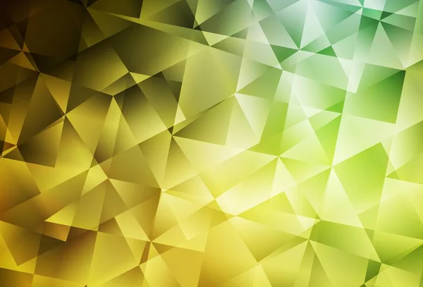 Verde Scuro Vettore Giallo Brillante Sfondo Triangolare Illustrazione Geometrica Stile — Vettoriale Stock