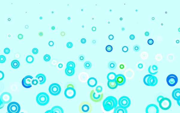 Синий Зеленый Векторный Узор Сферами Красивая Цветная Иллюстрация Размытыми Кругами — стоковый вектор