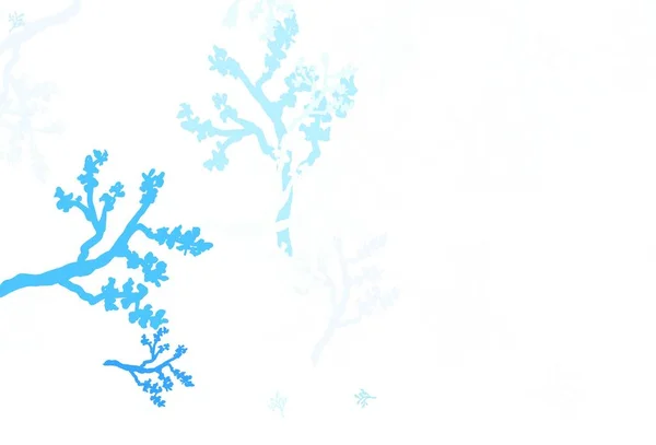 Fond Doodle Vecteur Bleu Clair Avec Sakura Design Décoratif Dans — Image vectorielle