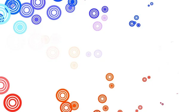 Hellblaue Rote Vektorschablone Mit Kreisen Abstrakte Illustration Mit Farbigen Blasen — Stockvektor