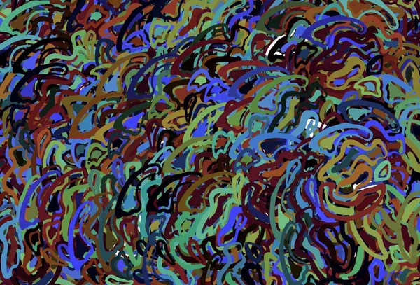 Sötét Multicolor Vektor Sablon Hajlított Vonalakkal Egy Körülmetélt Absztrakt Illusztráció — Stock Vector