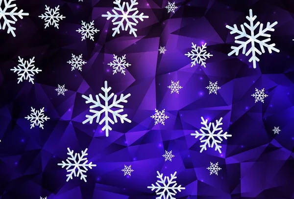 粉红矢量模板冰雪花 五彩缤纷的圣诞风格的雪装饰设计 新年宣传单的基本内容 — 图库矢量图片