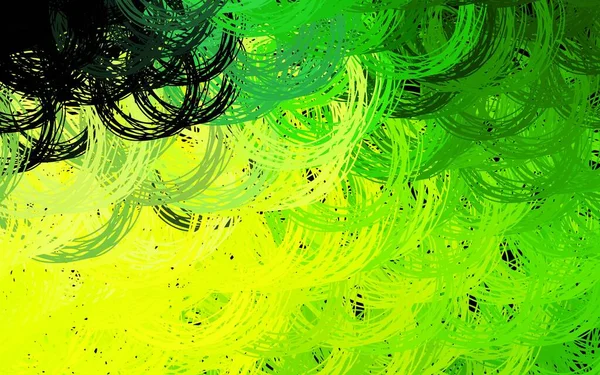 深绿色 黄色矢量背景 有皱纹 带有渐变的抽象风格的彩色插图 一本名著的精美图案 — 图库矢量图片
