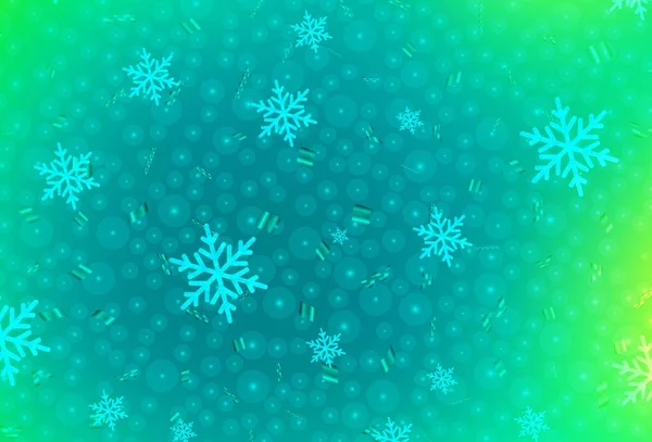 Светло Зеленый Вектор Стиле Праздника Дизайн Стиле Xmas Шариками Снежинками — стоковый вектор