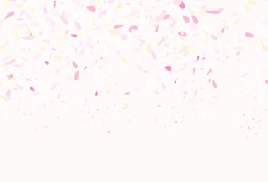 Açık pembe, yapraklı doğal sarı vektör deseni. Yapraklar ve karalamalar ile soyut çizimler. Ağ ve ambalaj için elle boyanmış tasarım.