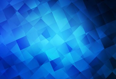 Eşkenar dörtgenli koyu mavi vektör şablonu. Soyut arkaplanda dikdörtgenler ve renkli gradyanlar. Reklamınız, posteriniz, afişiniz için en iyi tasarım.