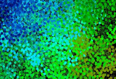 Koyu mavi, diskli yeşil vektör dokusu. Renkli su damlaları olan modern soyut çizimler. Güzel web siteleri için desen.