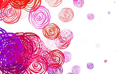 Açık mavi, kırmızı vektör doğal gül desenli. Çiçeklerle bulanık şekilli yaratıcı çizimler. Web siteleri ve pankartlar için desenli desen.