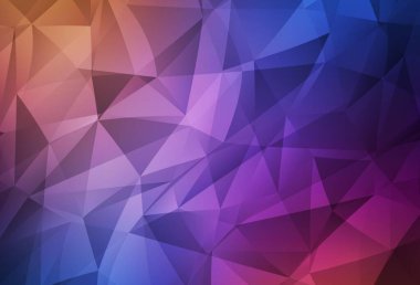 Açık mavi, kırmızı vektör üçgen mozaik arka plan. Çokgen soyut çizim ve gradyan. Marka kitabınız için yeni şablon.