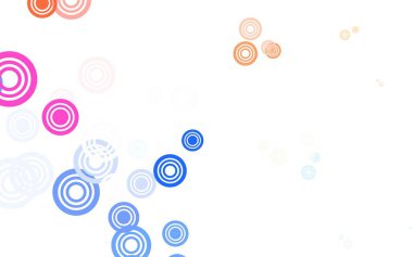 Açık mavi, noktalı kırmızı vektör arkaplanı. Doğa tarzında renkli baloncuklu soyut illüstrasyon. İş ilanınız için tasarım.