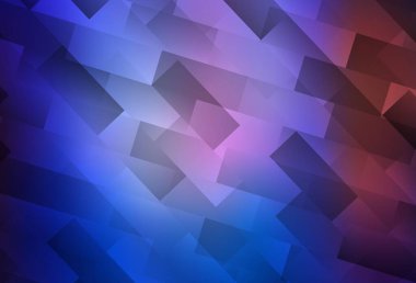 Açık mavi, eşkenar dörtgenli kırmızı vektör şablonu. Soyut arkaplanda dikdörtgenler ve renkli gradyanlar. İş ilanları, broşürler, broşürler için desen