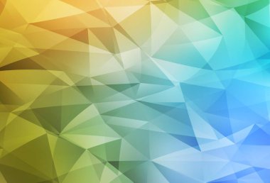 Açık Mavi, Sarı vektör çokgen çizimi. Origami stilinde gradyan ile yaratıcı geometrik illüstrasyon. Bir markanın arkaplanı için desen.