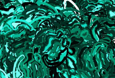 Koyu yeşil çizgili bir şablon. Eğri şekilli yepyeni renkli bir tasvir. İşiniz için en iyi tasarım.