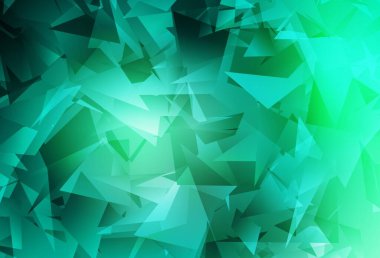 Açık yeşil vektör soyut çokgen şablonu. Gradyanı olan üçgen geometrik örnek. Web siteniz için yeni bir doku.