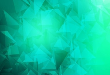 Açık yeşil vektör çokgen desen. Gradyanı olan zarif parlak çokgen çizimi. İşiniz için en iyi üçgen tasarım.