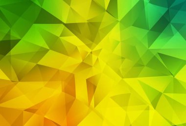 Açık yeşil, sarı vektör çokgen arka plan. Gradyanı olan üçgen geometrik örnek. İşiniz için en iyi üçgen tasarım.