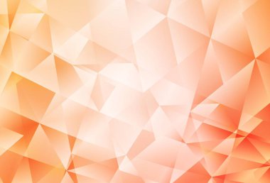 Açık Turuncu vektör eğimli şablon. Üçgenlerden oluşan parlayan çokgen çizimler. Bir markanın arkaplanı için desen.