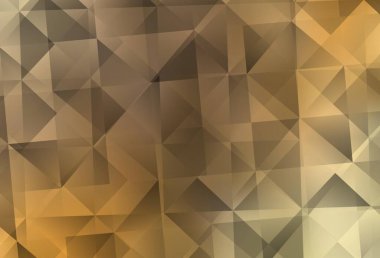 Açık Turuncu Vektör Çokgen çizimi. Üçgenlerden oluşan parlayan çokgen çizimler. Broşürünüz için yepyeni bir tasarım..