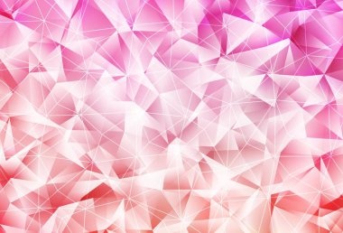 Çizgileri ve üçgenleri olan açık pembe vektör düzeni. Üçgenli soyut gradyan çizimi. Duvar kağıtları için zarif tasarım.