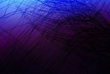 Koyu pembe, bükülmüş çizgileri olan mavi vektör arkaplan. Basit çizgilerle renkli gradyan çizimi. İşiniz için en iyi tasarım.