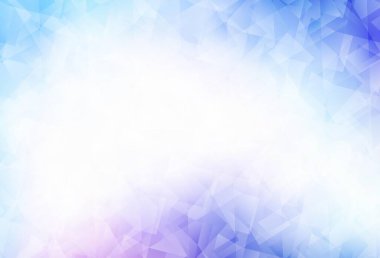 Açık Pembe, mavi vektör üçgen arkaplan. Üçgenli renkli soyut çizimler. Bir markanın arkaplanı için desen.