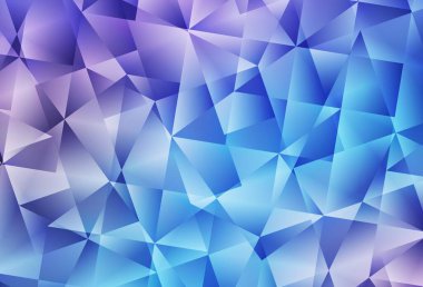 Açık pembe, mavi vektör düşük polimerli doku. Üçgenlerden oluşan parlayan çokgen çizimler. Web siteniz için yeni bir doku.