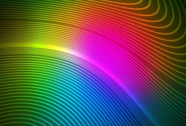 Koyu pembe, yeşil çizgili vektör arkaplan. Çağdaş gradyan soyut çizgileri olan çizimler. Markan için yeni kompozisyon.