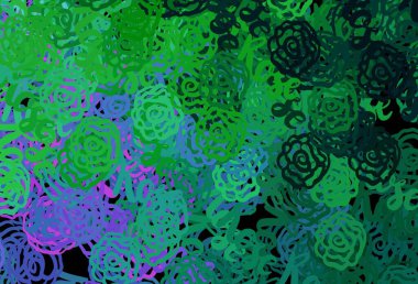 Açık pembe, soyut şekilli yeşil vektör dokusu. Modern tarzda değişen renkli kaotik formlar. Bir cep telefonu için arka plan.