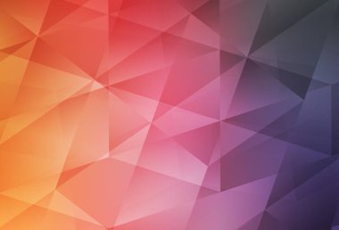 Açık Pembe, sarı vektör üçgen arkaplan. Üçgenli parlak renkli çizimler. Cep telefonunun arka planının şablonu.