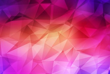 Açık Pembe, sarı vektör çokgen arka plan. Yarım ton şeklinde, üçgenli yaratıcı illüstrasyon. İş tasarımınız için yepyeni bir tarz.