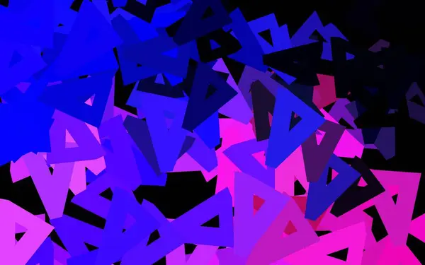 Dunkelrosa Blaue Vektorschablone Mit Kristallen Dreiecken Abstrakte Gradienten Illustration Mit — Stockvektor